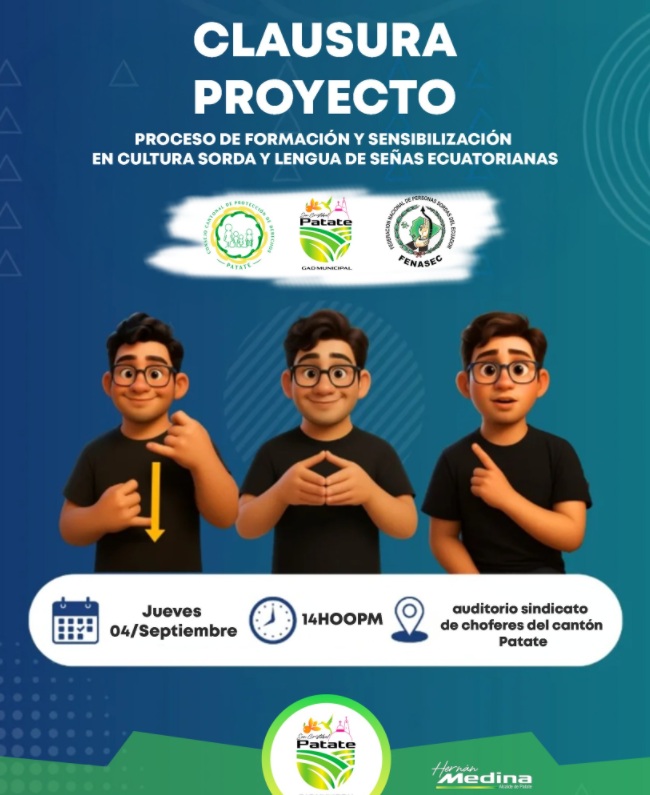 CLAUSURA DEL PROCESO DE FORMACIÓN Y SENSIBILIZACIÓN EN CULTURA SORDA Y LENGUA DE SEÑAS ECUATORIANA