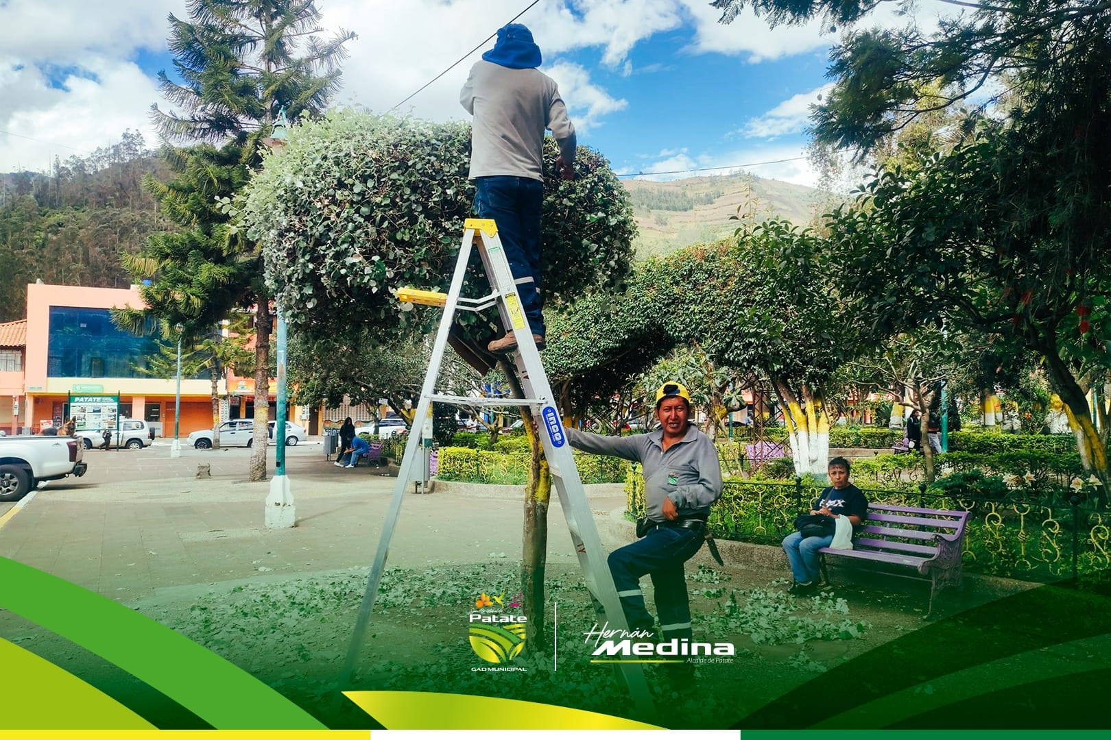 GADPATATE Trabaja arduamente en el cuidado y mantenimiento de áreas verdes y espacios públicos.